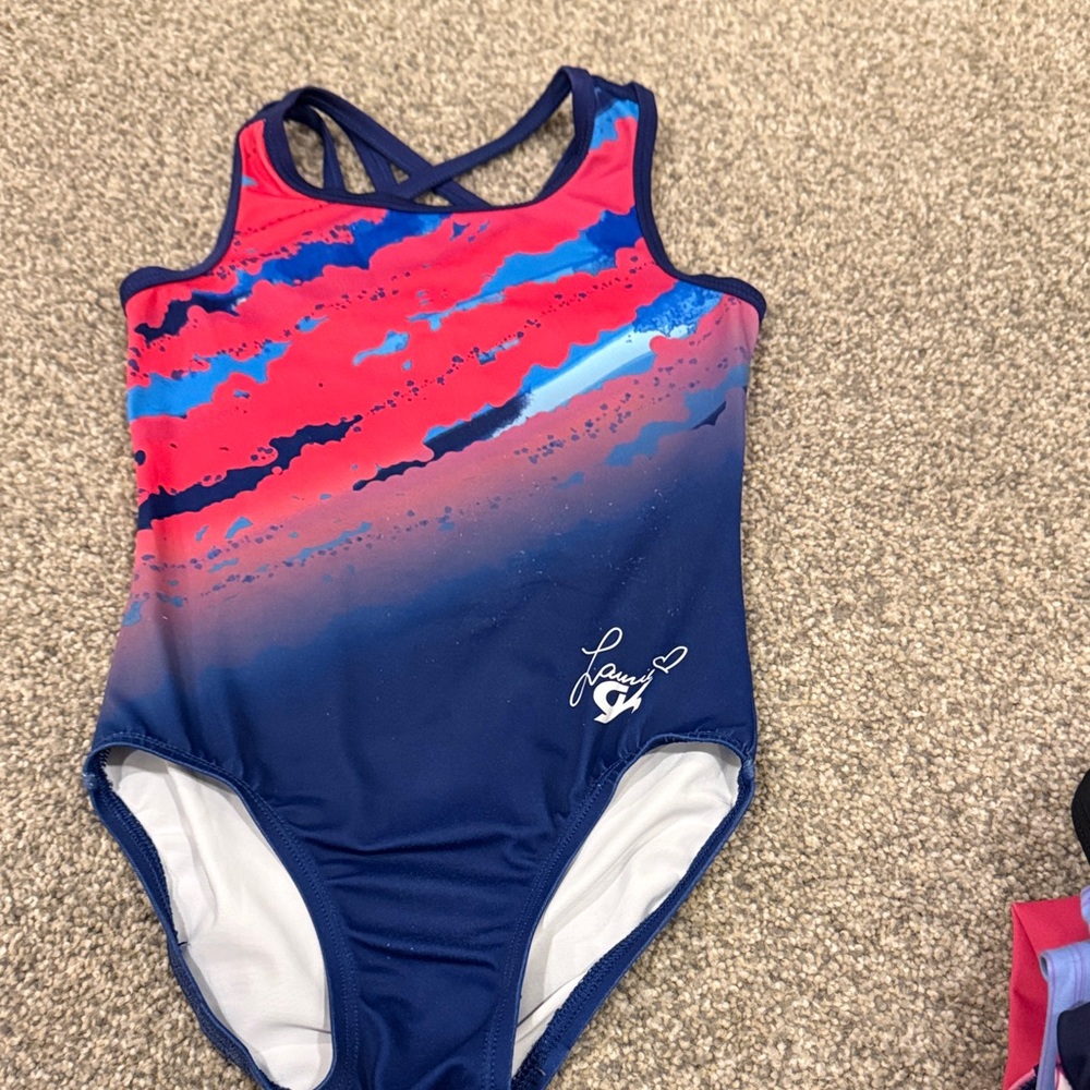 GK leotard- Blue and Pink